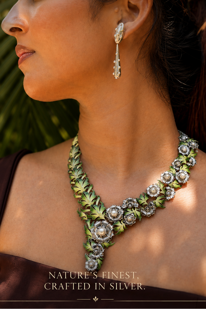 Gulbahar Neckpiece – 925 Sterling Silver Jewellery