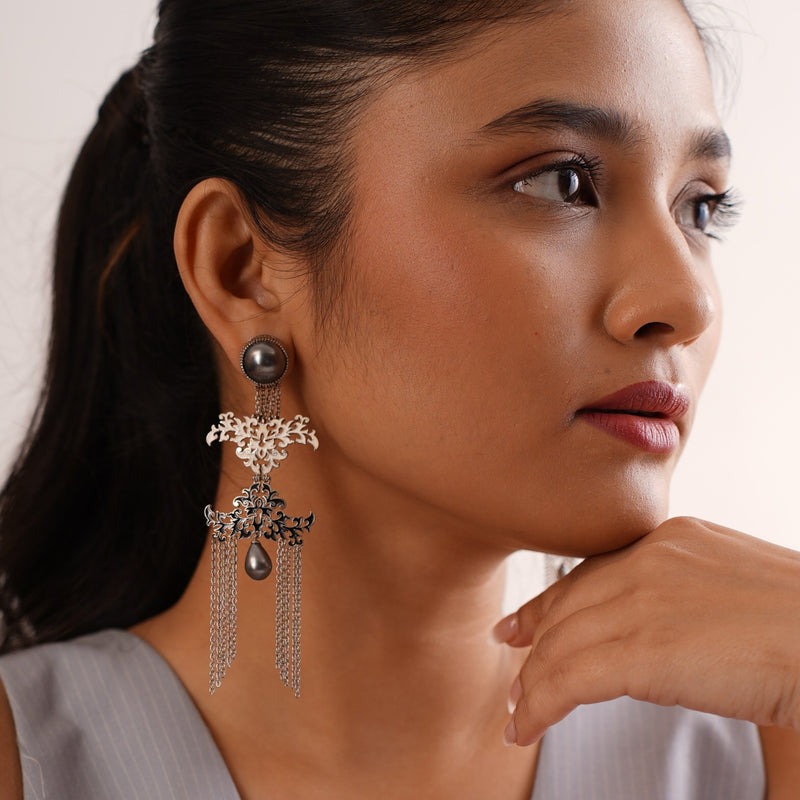 Dabka Earrings – 925 Sterling Silver Jewellery