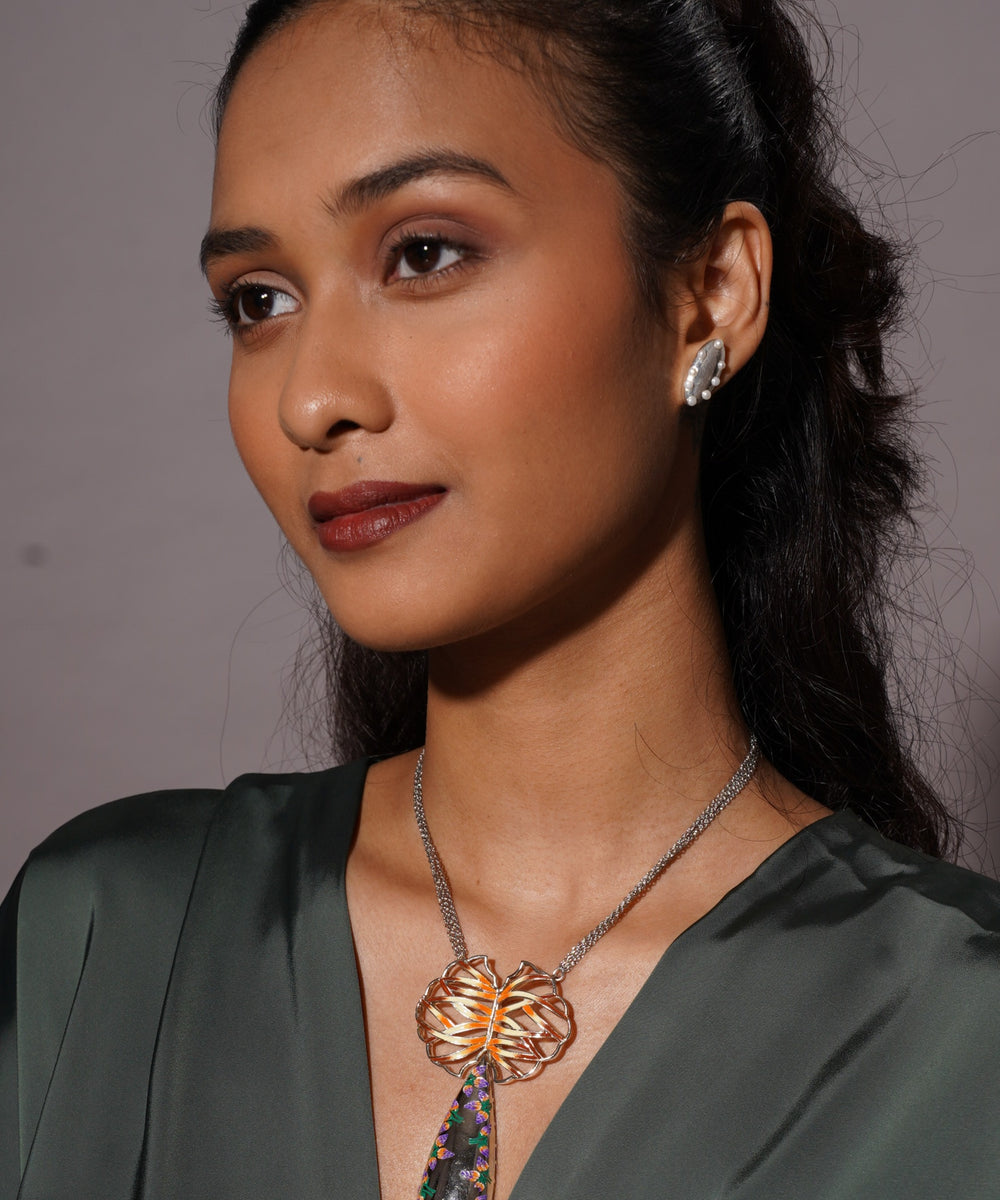 Kalamkari Jaal Pendant – 925 Sterling Silver Jewellery