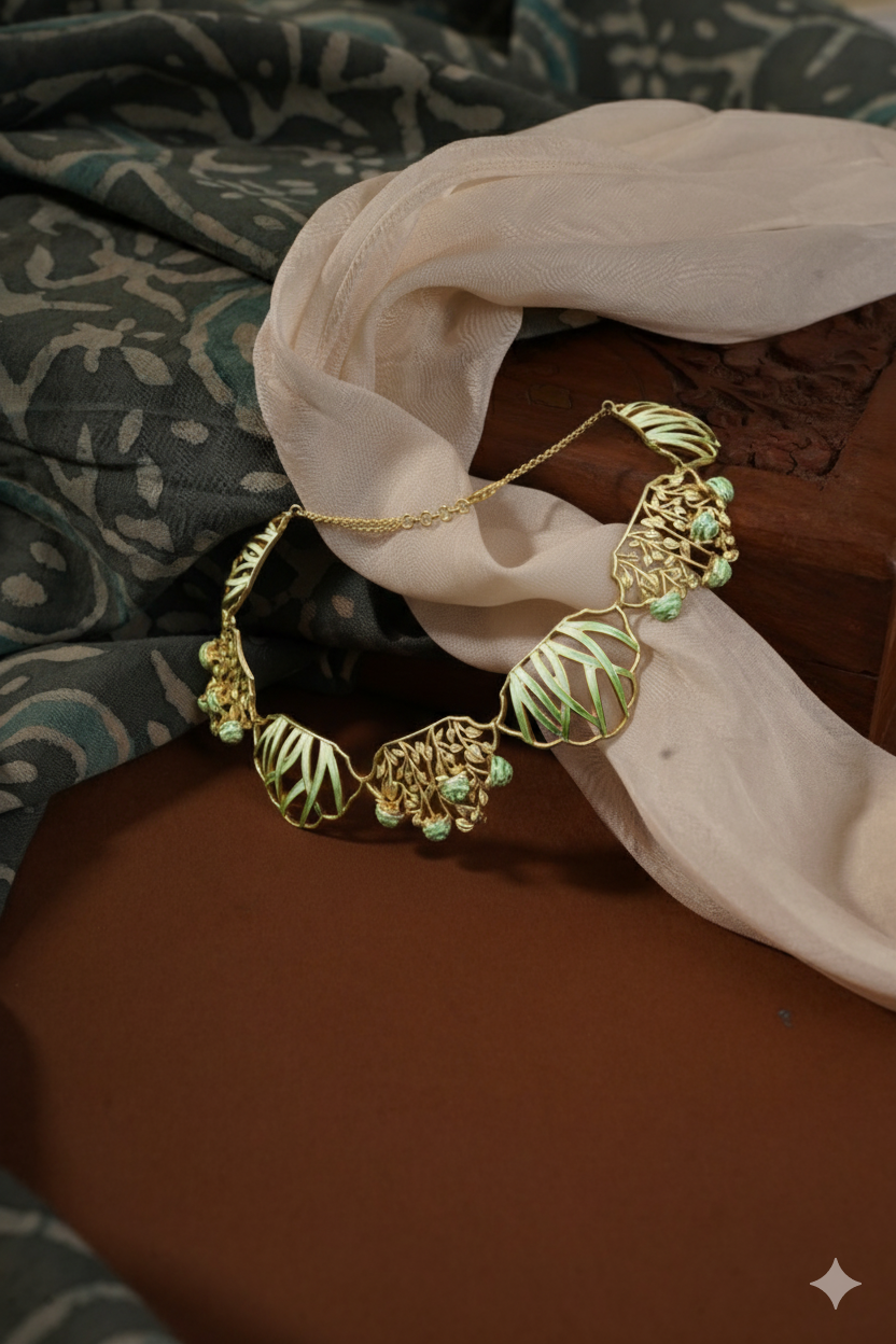 Kalamkari Jaal Necklace