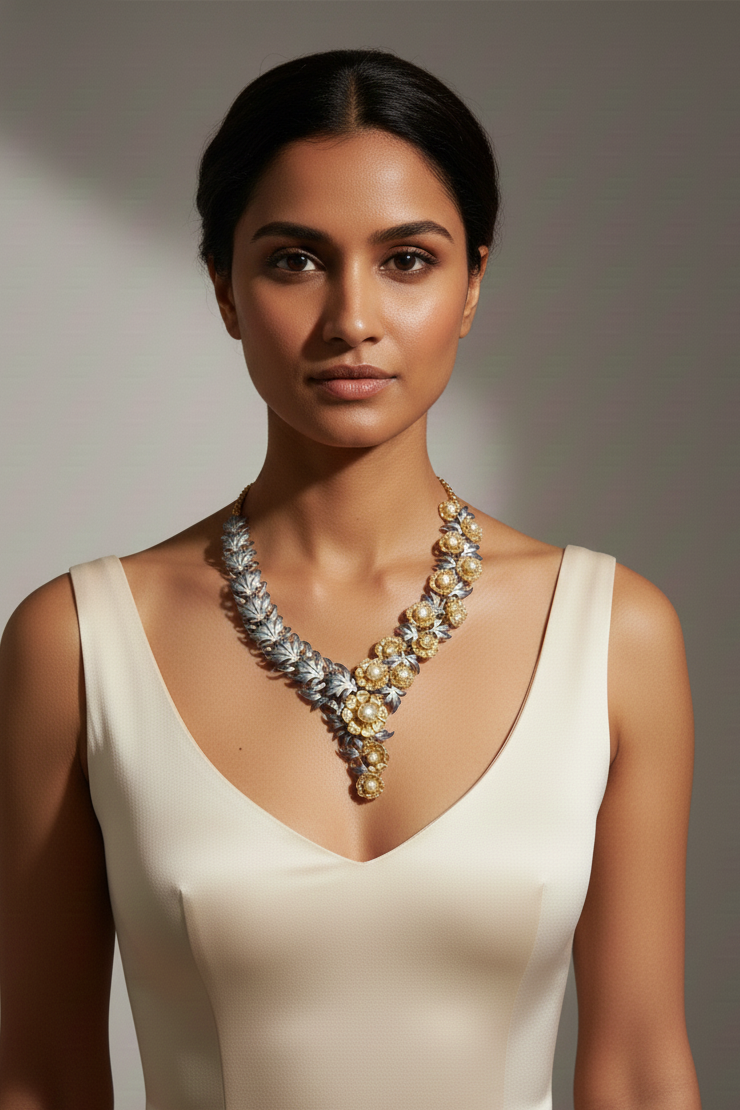 Gulbahar Neckpiece – 925 Sterling Silver Jewellery