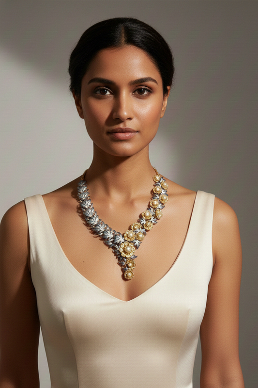 Gulbahar Neckpiece – 925 Sterling Silver Jewellery