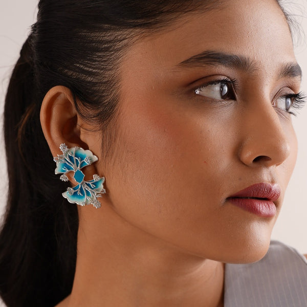 Kalamkari Earrings – 925 Sterling Silver Jewellery