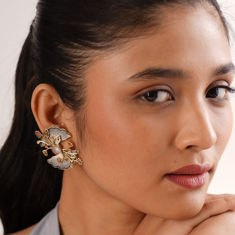 Kalamkari Earrings – 925 Sterling Silver Jewellery