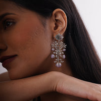 Kalamkari Chandelier Earrings – 925 Sterling Silver Jewellery