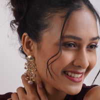 Kalamkari Chandelier Earrings – 925 Sterling Silver Jewellery