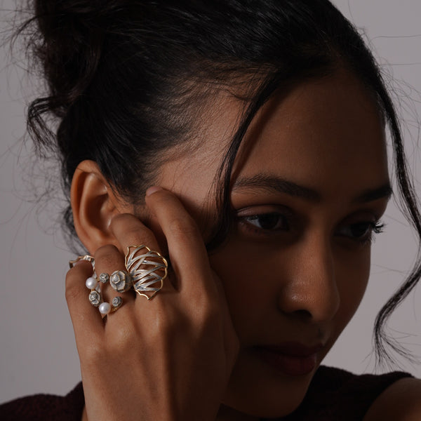 Kalamkari Jaal Ring – 925 Sterling Silver Jewellery