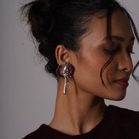 Kalamkari Tassle Earrings – 925 Sterling Silver Jewellery