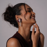 Kalamkari Tassle Earrings – 925 Sterling Silver Jewellery