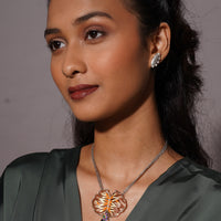 Kalamkari Jaal Pendant – 925 Sterling Silver Jewellery