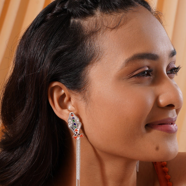 Silk Tassle Earrings – 925 Sterling Silver Jewellery