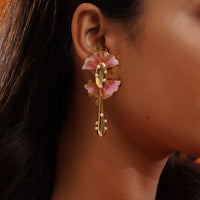 Kalamkari Tassle Earrings – 925 Sterling Silver Jewellery