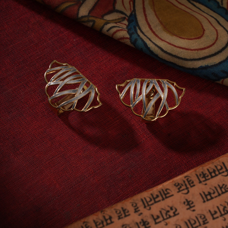 Kalamkari Jaal Earrings – 925 Sterling Silver Jewellery