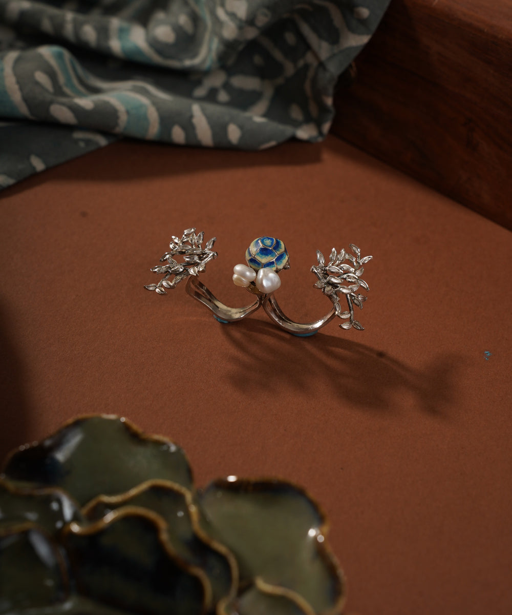 Kalamkari Ring – 925 Sterling Silver Jewellery