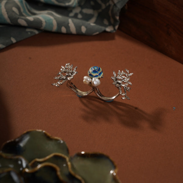Kalamkari Ring – 925 Sterling Silver Jewellery