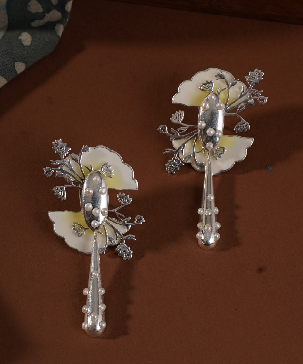 Kalamkari Tassle Earrings – 925 Sterling Silver Jewellery