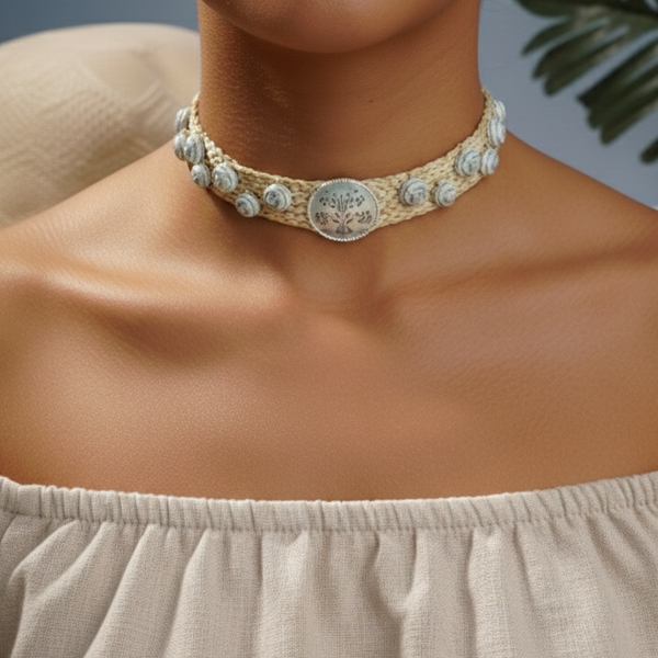 Kalamkari Choker – 925 Sterling Silver Jewellery